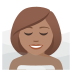 🧖🏽‍♀️ woman in steamy room: medium skin tone display on JoyPixels